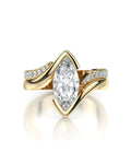 1.50 Ct marquise moissanite in Gold/Rose gold Diamond ring By ORZIA