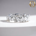 4.00Ct pear Moissanite 925 Sterling Silver/Gold/Rose Gold Diamond Ring By ORZIA